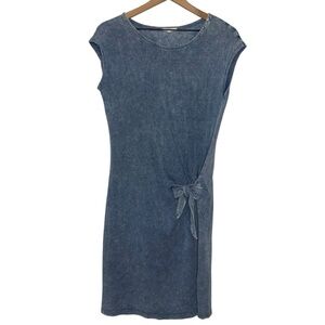 Faux Denim Blue Casual Dress Short Sleeve